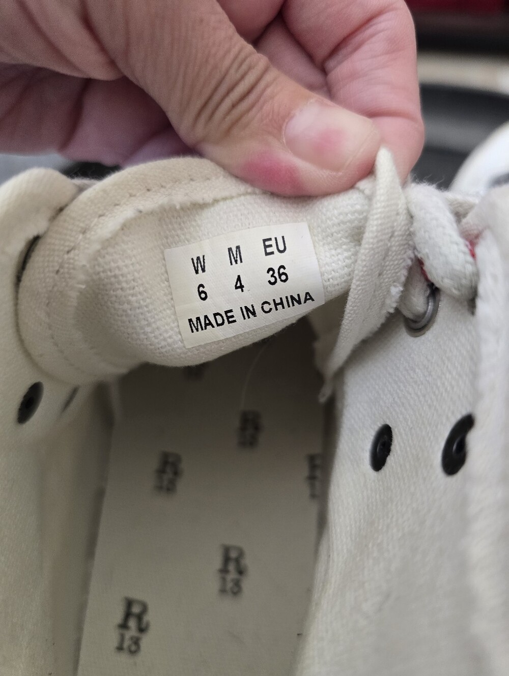R13 Off-White Double Grommet Kurt Sneakers Size 36 - Picture 14 of 15